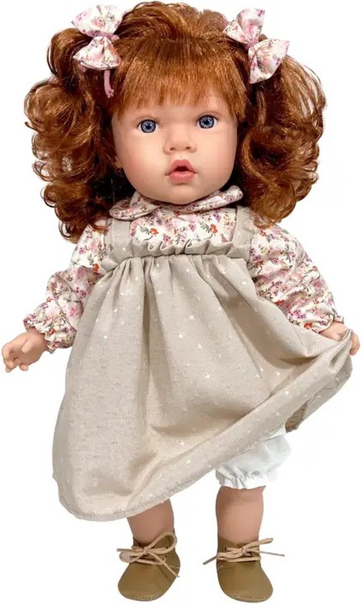 Nines d Onil Babypop Susette Liberty Rood 45 cm